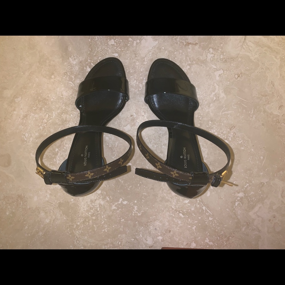 Louis Vuitton black ankle heels